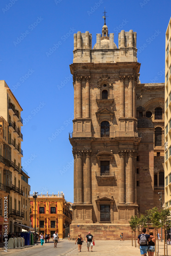 Unfinished and finished towers of Malaga Cathedral, or 'la Manquita' indicating something is missing indeed