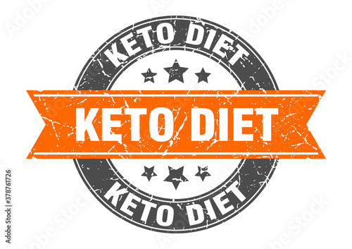 keto diet round stamp with ribbon. label sign