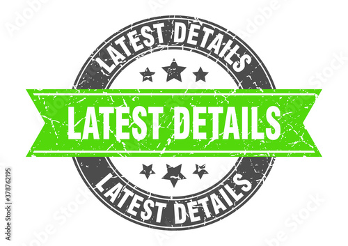 latest details round stamp with ribbon. label sign