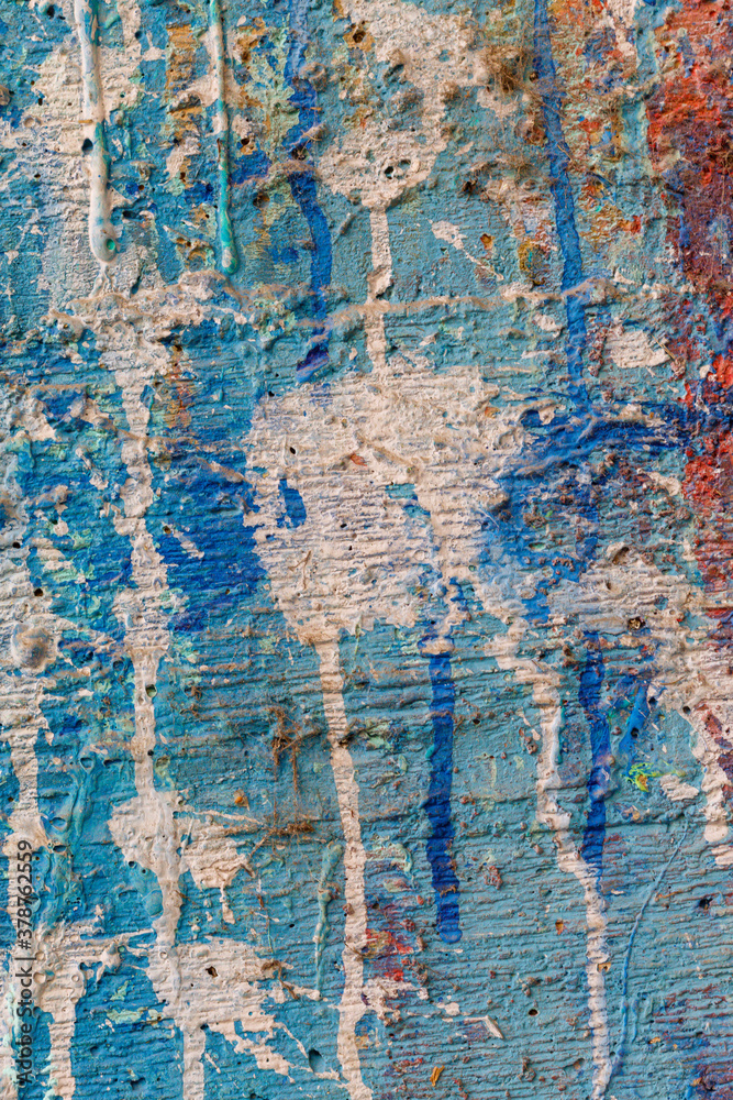 Painted Colorful Old Weathered Concrete Wall Texture