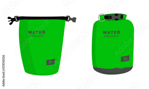 Waterproof hermetic bag open and closed