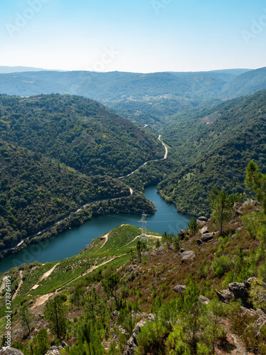 Panoramic view of Duque viewpoint in Ribeira Sacra in Lugo - Galicia - Spain