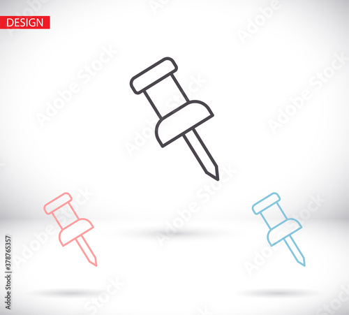 Pushpin line vector. lorem ipsum Flat Design JPG