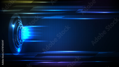 Abstract background of futuristic hud gui battle fight display panel with light