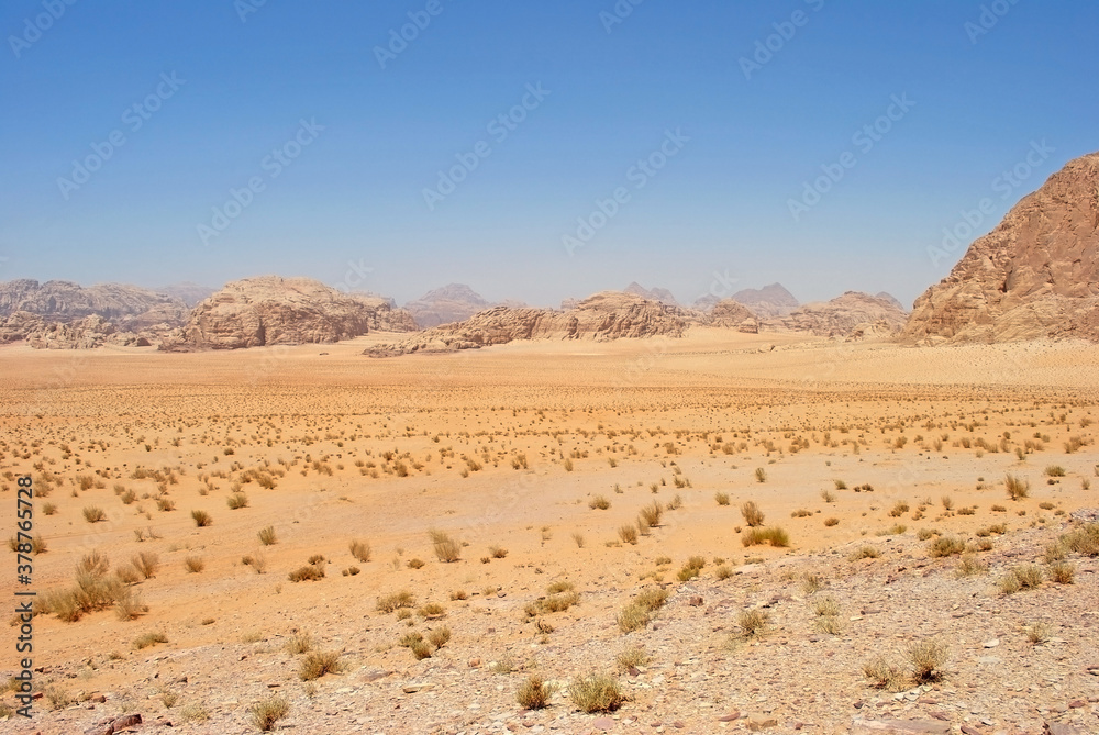 Sand terrain of Wadi Rum desert