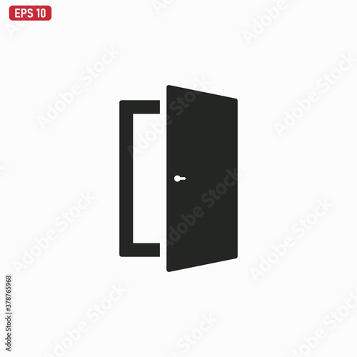 Door icon vector . Open Door sign