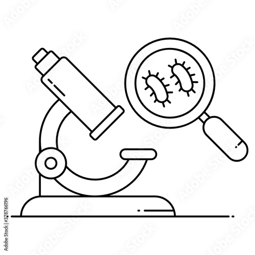 
Flat ector design pof research tool, lab microscope icon
