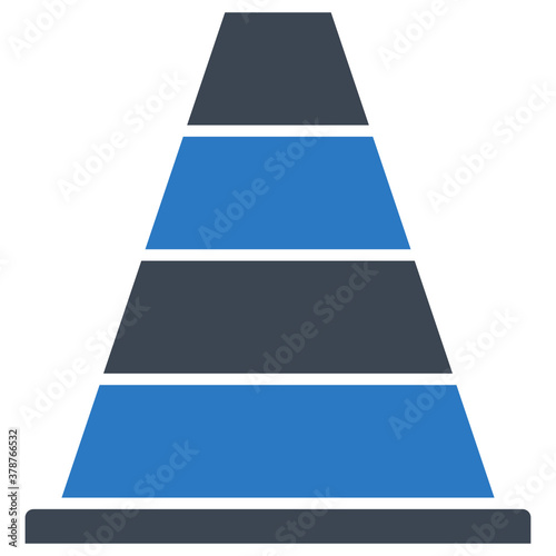 Traffic and Road Construction PVC Cone Concept Vector Icon design, civil engineering and manufacturing Symbol on White background   