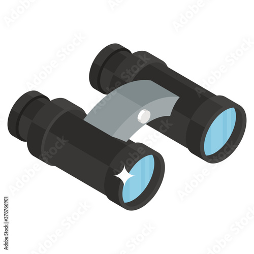 
Binoculars, field glass in isometric icon design
