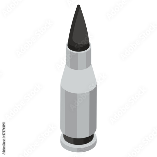 
Icon of bullet in isometric style.
