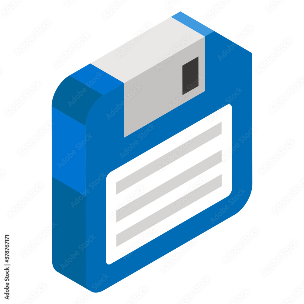 Floppy disk drive, diskette icon in isometric design vector
Floppy disk drive, diskette icon in isometric design vector