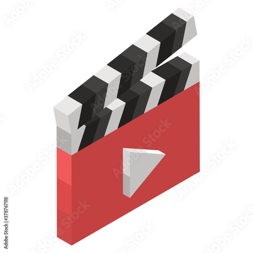
Plastic board used by directors while making films, clapper board icon 
