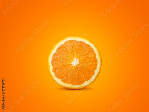 orange slices isolated on orange background