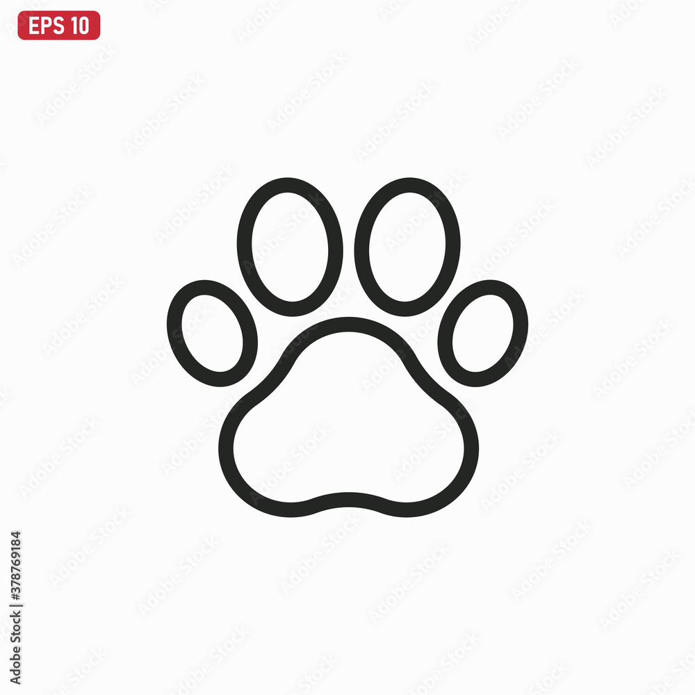 Paw icon vector , Animal Paw sign Paw icon vector , Animal Paw sign