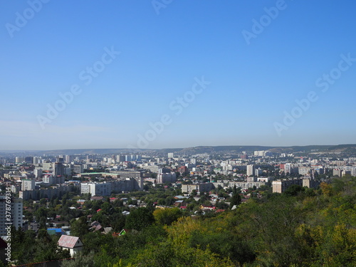 Panorama of the city of Saratov, made with the height of the mountains Sokolova
