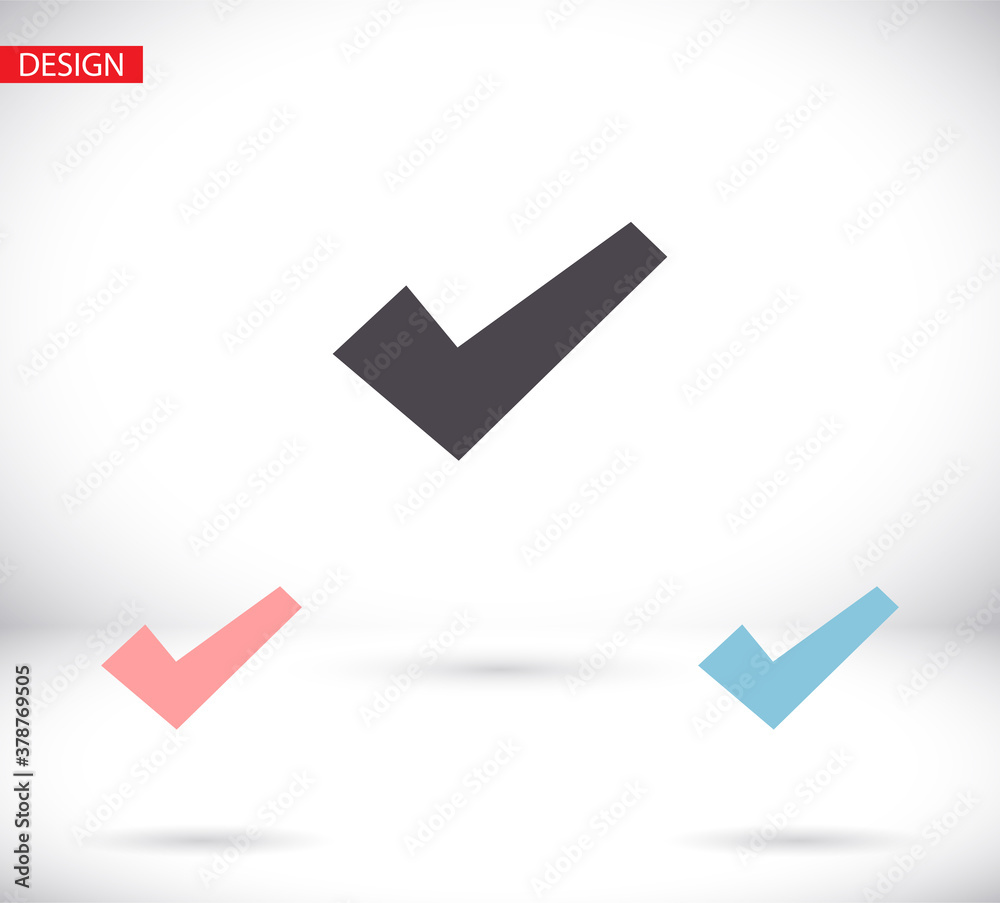 Check mark logo vector or icon. Tick symbol in green color illustration vector or icon. Accept okay symbol for approvement vector or icon or checklist design vector or icon.