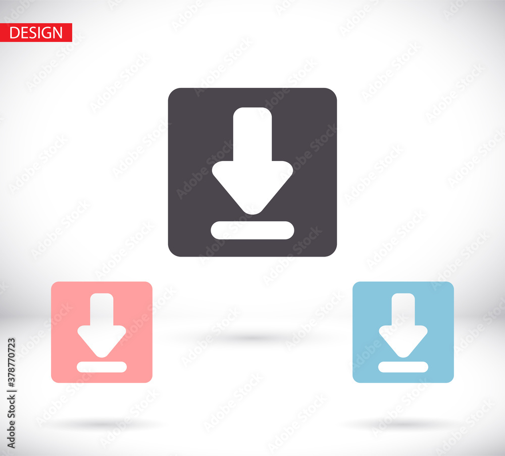 Download vector icon, install symbol. Download icon. Upload button. Load symbol. , simple flat vector illustration for web site or mobile app Download vector icon, install symbol. Download icon. Upload button. Load symbol. , simple flat vector illustration for web site or mobile app