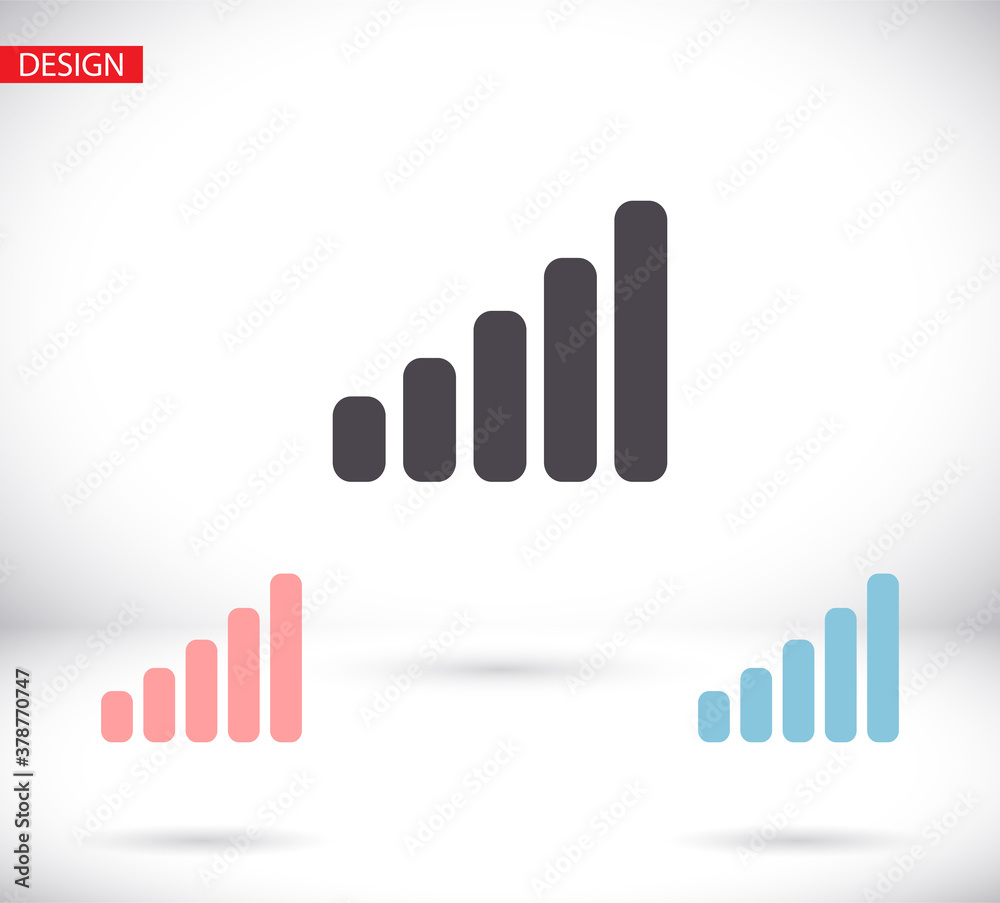 Graph vector Icon in trendy flat style isolated on grey background. vector Icon Chart bar symbol for your web vector Icon site design, logo, app, UI. Vector illustration