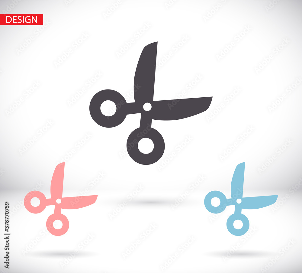 Scissor vector icon. Scissors cut vector icon design element or logo template. vector icon Black and white silhouette isolated. Scissor vector icon. Scissors cut vector icon design element or logo template. vector icon Black and white silhouette isolated.