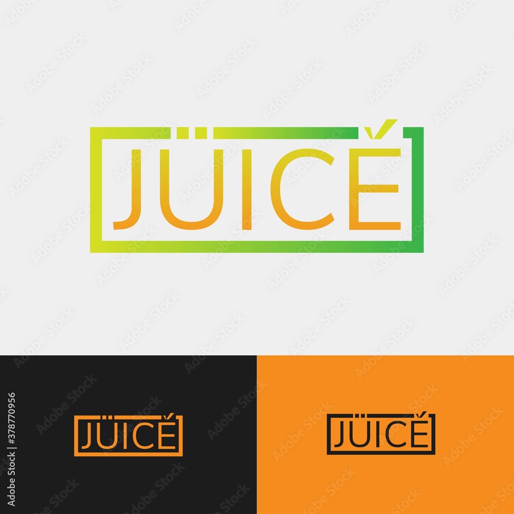 Fototapeta premium Juice text logo vector concept
