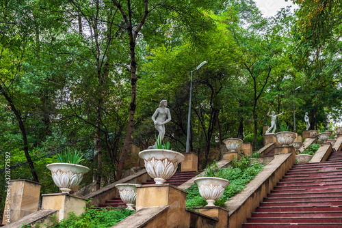 Old city park named after Nizami Ganjavi in Guba city, Azerbaijan photo