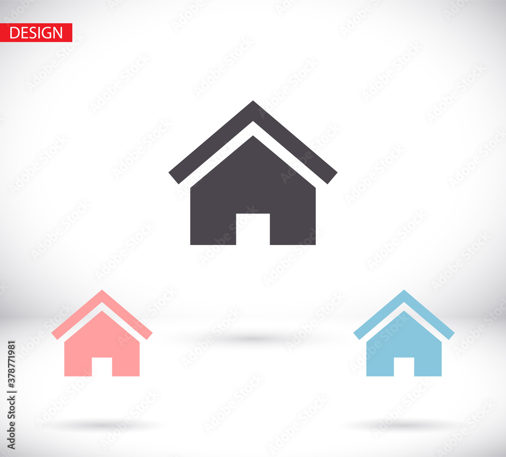 Home vector image to be used in web applications, mobile applications and print media. Abstract house logo design template. Colorful sign. Universal vector icon Home vector image to be used in web applications, mobile applications and print media. Abstract house logo design template. Colorful sign. Universal vector icon