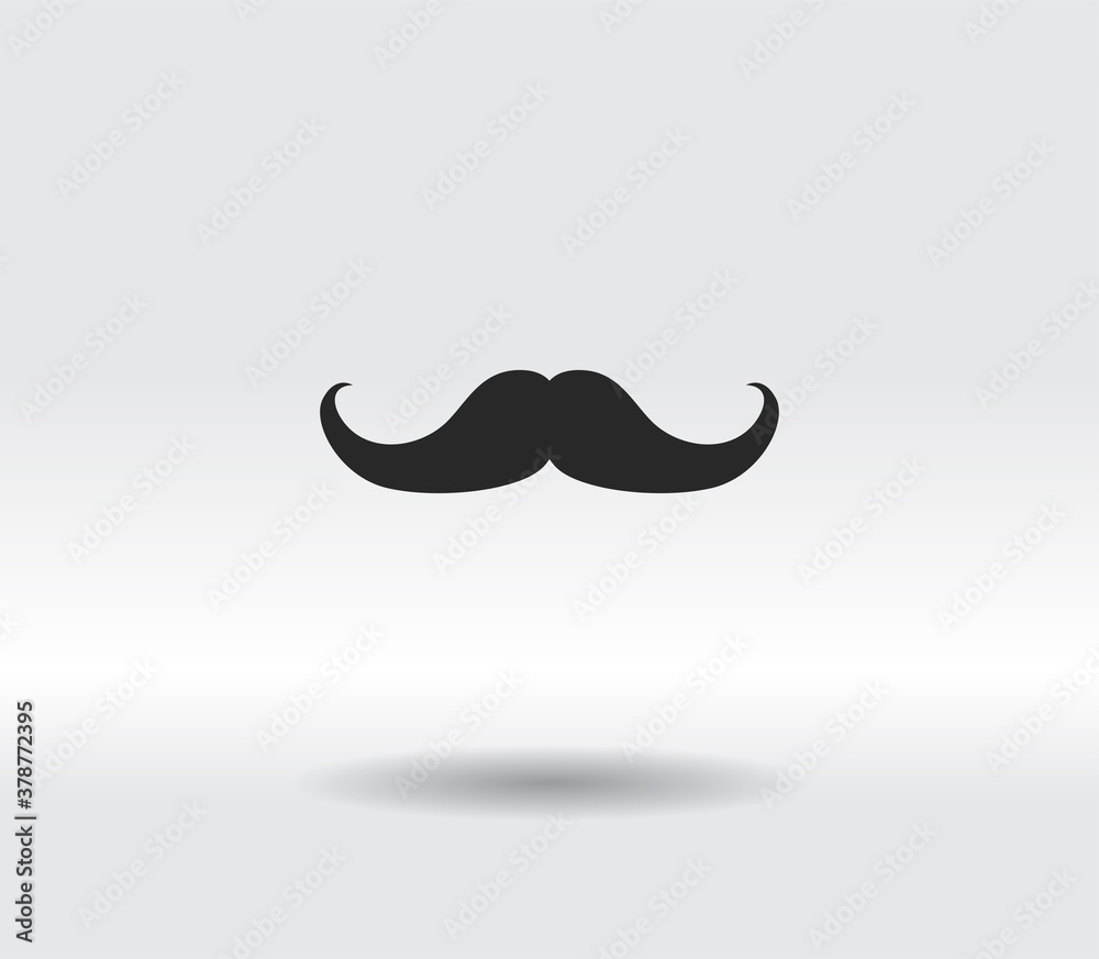 mustache - icon, vector illustration. Flat design style