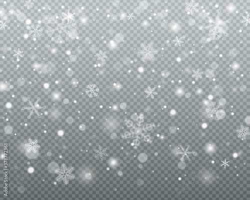 Snow  snowfall  snowflakes.