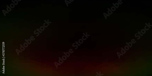 Dark green, red vector abstract triangle texture.