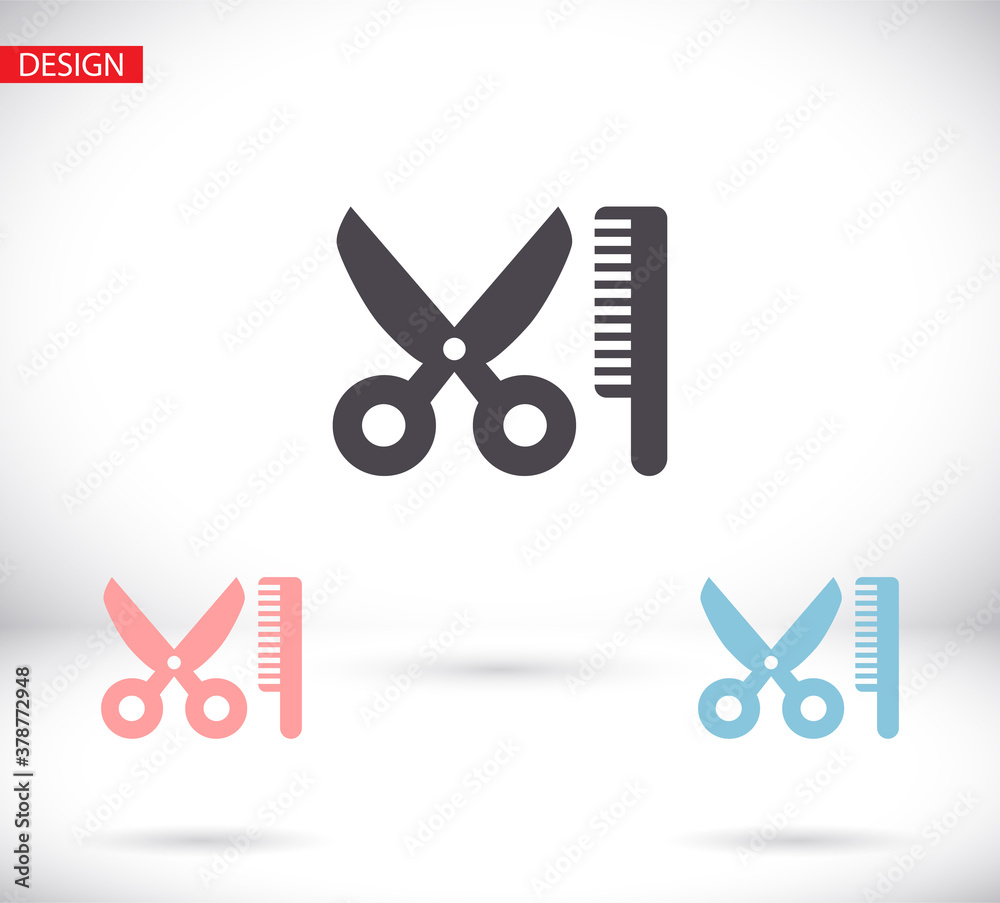 Scissors icon in trendy flat style isolated on background. Scissors icon logo, application, user interface Scissors icon in trendy flat style isolated on background. Scissors icon logo, application, user interface