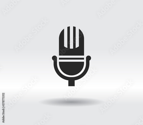 Microphone icon, vector illustration. Flat design style