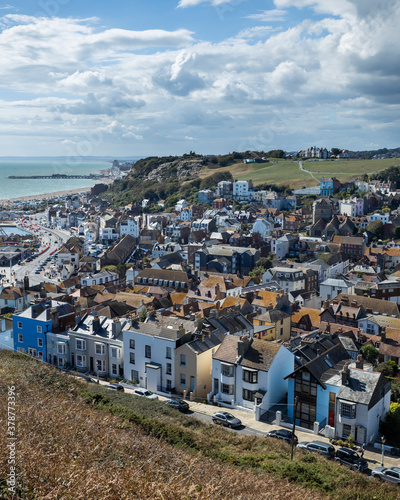 Scenic view of Hastings, Sussex, England