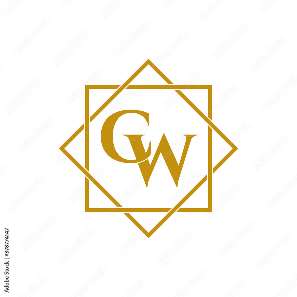 Naklejka premium Letter CW luxury logo design vector