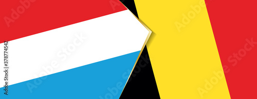 Luxembourg and Belgium flags, two vector flags.