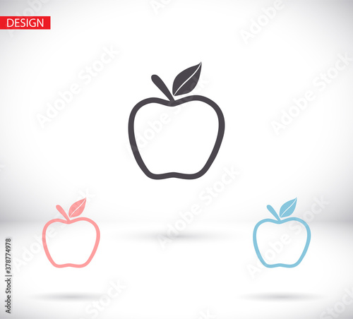 Apple Icon Vector in trendy flat style isolated on grey background. Apple Icon page symbol for your web site design Apple Icon Vector logo  app  UI. Apple Icon Vector illustration