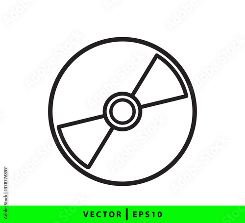 Compact disc icon vector logo design template