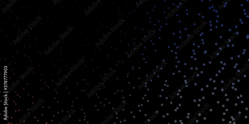 Dark Blue, Yellow vector background with colorful stars. Colorful illustration with abstract gradient stars. Theme for cell phones.