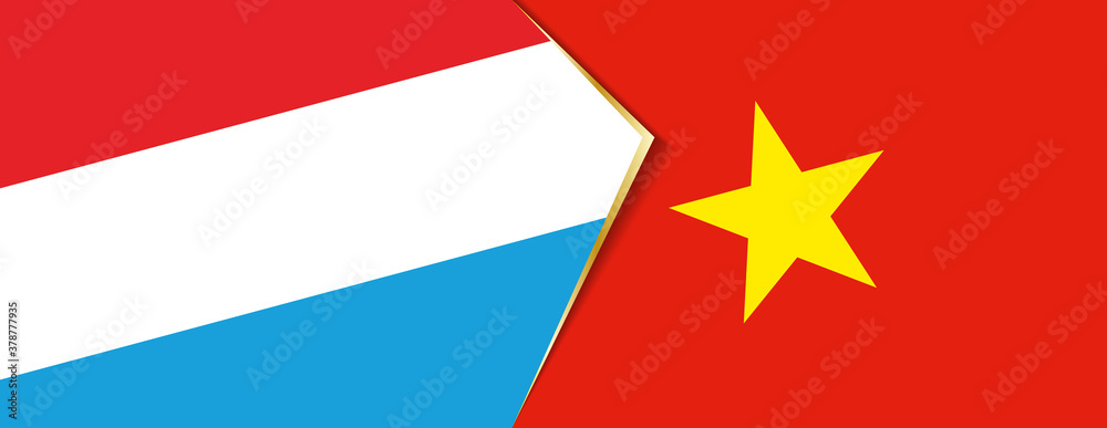Luxembourg and Vietnam flags, two vector flags. Luxembourg and Vietnam flags, two vector flags.