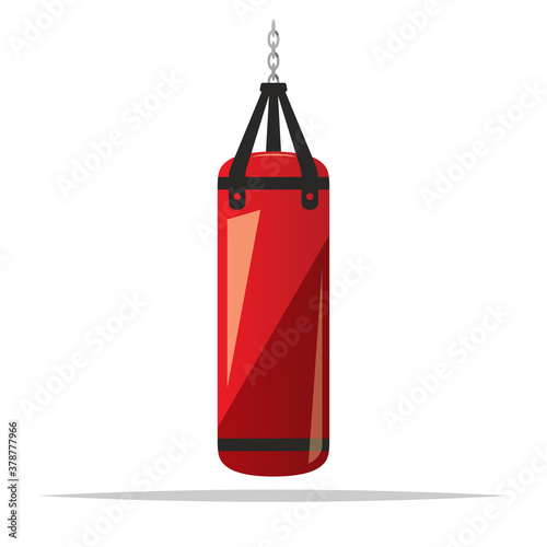 Cartoon punching bag vector isolated illustration