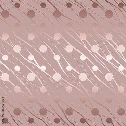 Vector seamless pattern. Elegant delicate background. Modern stylish texture wavy twist, circle. Repeating beautiful swirl and polkadot. Abstract design for wallpaper, wrapping paper, gift wrapper 