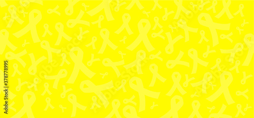 Hope awareness yellow or gold ribbon icon doodles World childhood cancer month, medical symbol in September. child, children symbol of suicide prevention, or endometriosis Sarcoma, bone cancer ribbons