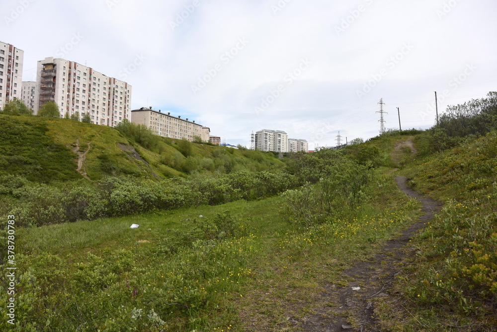 place of rest view of green vegetation and urban development location Russia