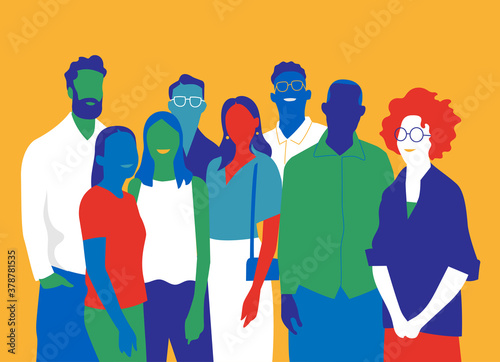 Gruppo di persone, amici, uomini e donne