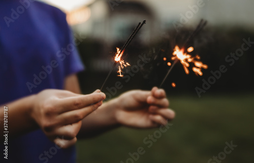 hand with a sparkler