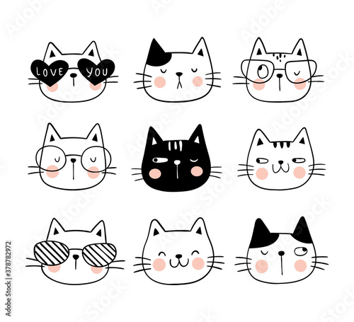 Draw silhouette face of cat for cut file.