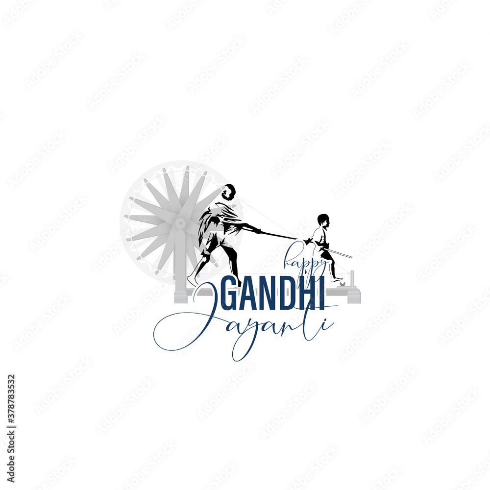 Ταπετσαρία vector illustration of 2nd October- Gandhi Jayanti.