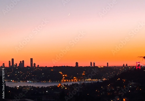 sunset in the city