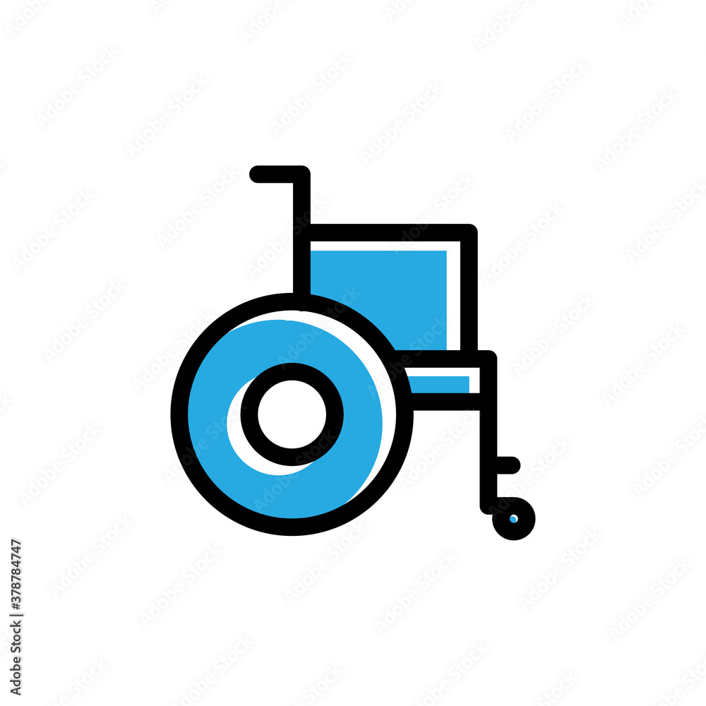 Wheelchair flat icon. Design template vector Wheelchair flat icon. Design template vector