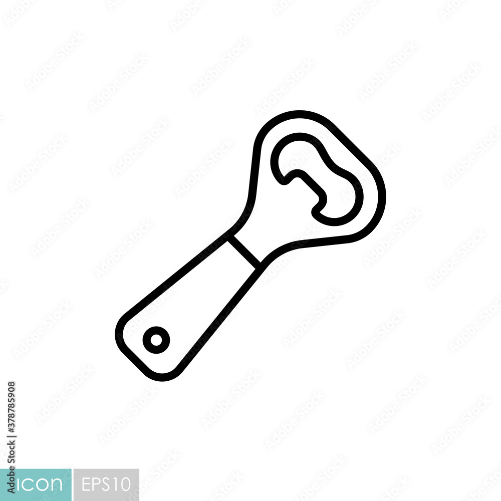 Close up of bottle opener vector icon