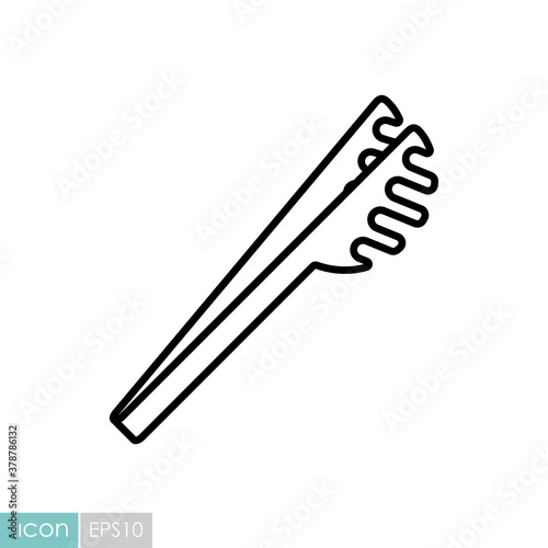 Spaghetti tongs vector icon. Kitchen appliances